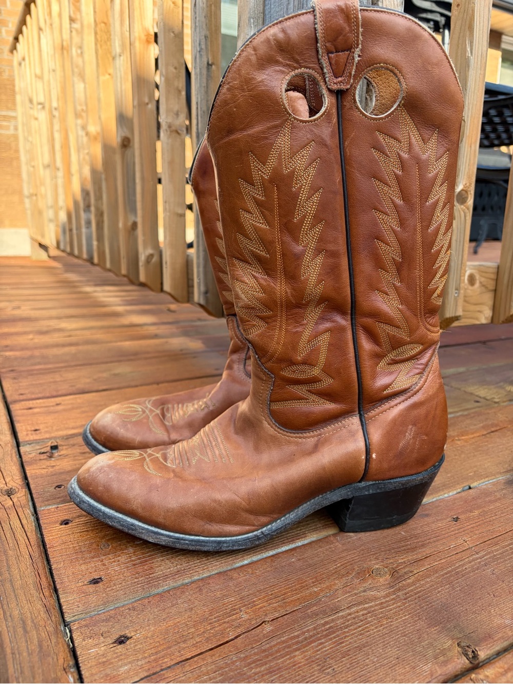 Vintage Boulet Cowboy Boots – Men’s 11.5 – Genuine Brown Leather Western Boots